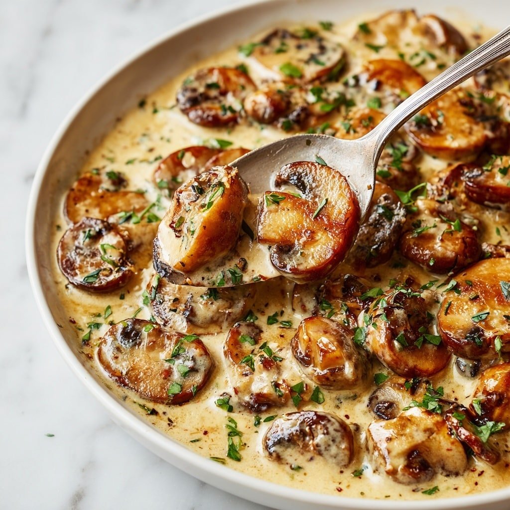 Creamy Mushroom Sauce with White Wine, Parmesan, and Thyme Recipe - Recipe Image