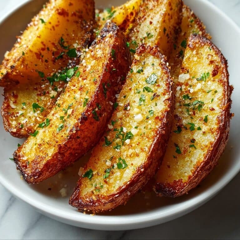 Baked Garlic Parmesan Potato Wedges Recipe