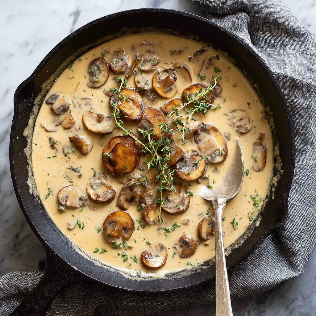 Creamy Mushroom Sauce with White Wine, Parmesan, and Thyme Recipe - Recipe Image
