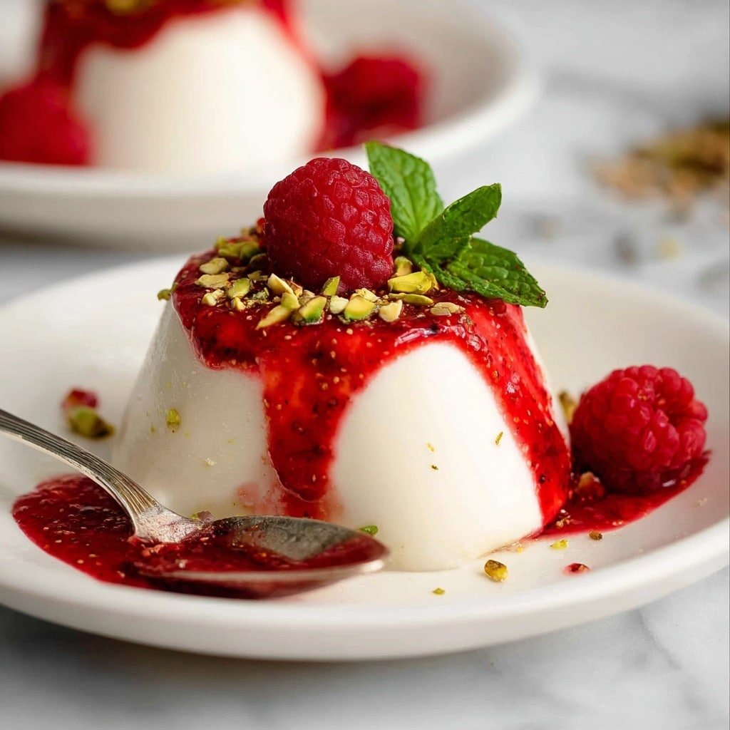 Classic Vanilla Panna Cotta with Raspberry Coulis Recipe